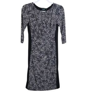 Lauren Ralph Lauren Cinched Waist Black White Fitted Dress